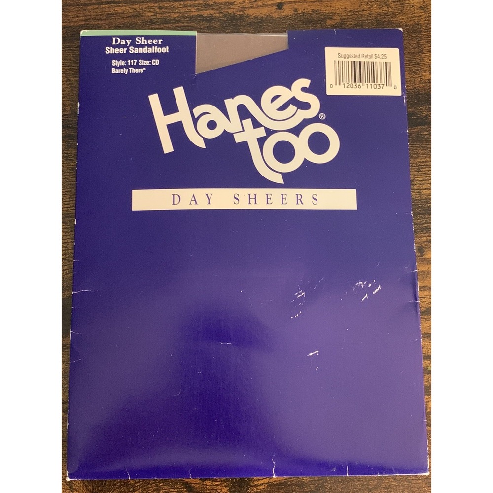 Hanes Too Day Sheers Pantyhose Size CD Barely There Sandalfoot